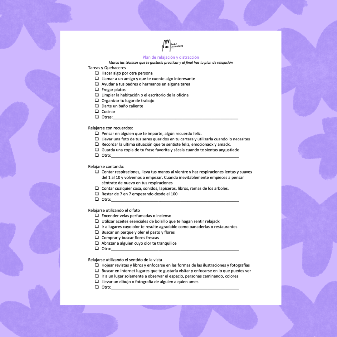 Plan de Relajación y distracción